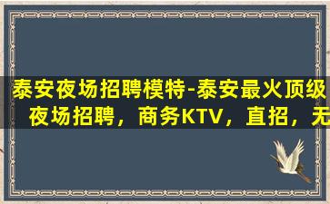 泰安夜场招聘模特-泰安最火顶级夜场招聘，商务KTV，直招，无